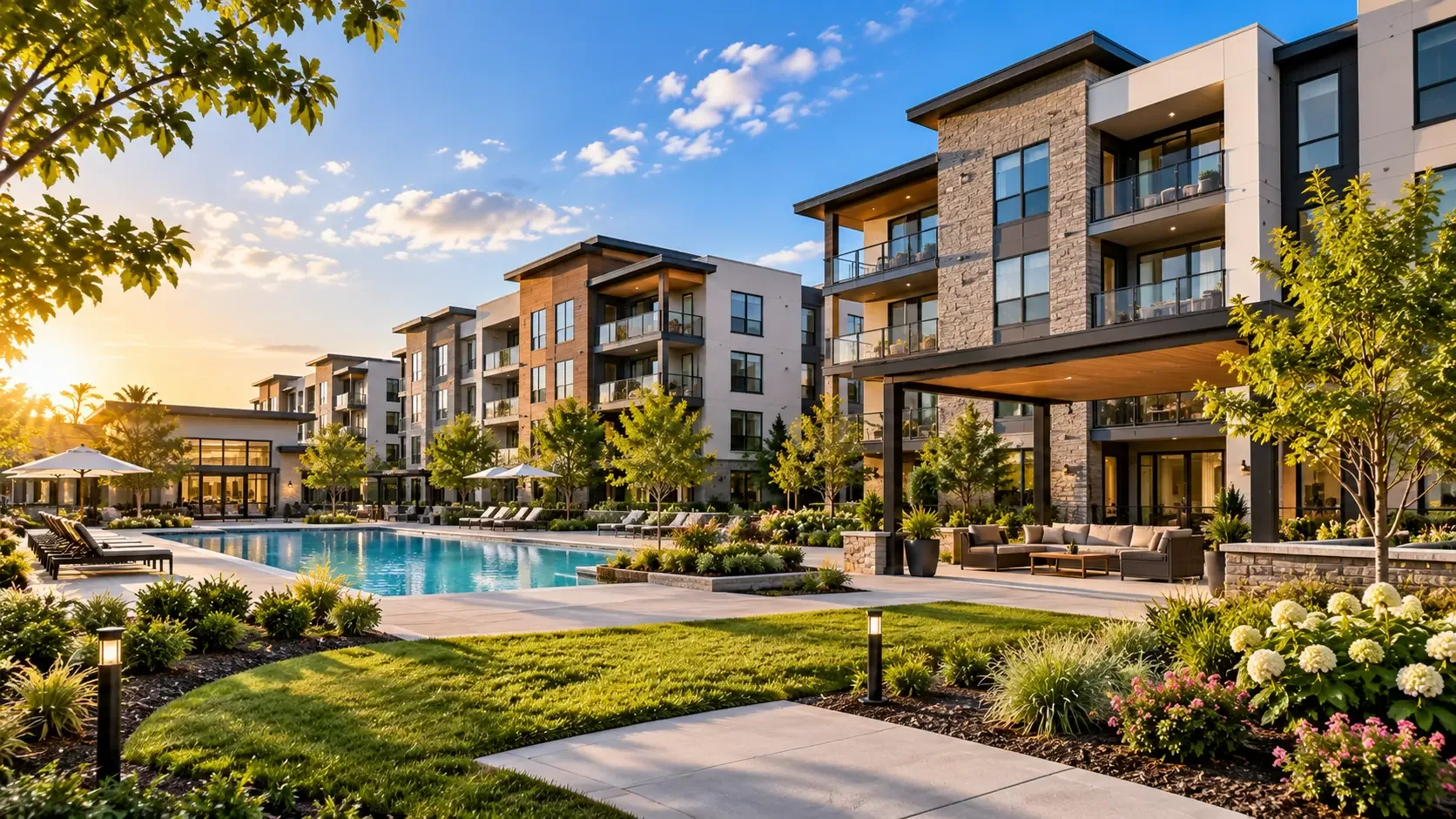 Rental property with pool and courtyard