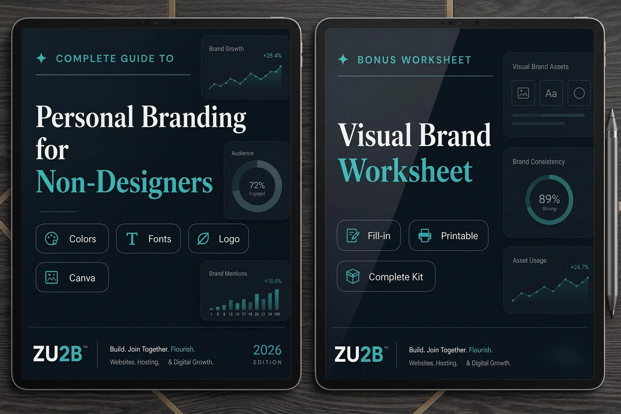 Personal Branding for Non-Designers and Visual Brand Worksheet — ZU2B guides preview