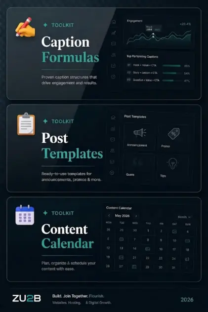 Content Creation Toolkit — Caption Formulas, Post Templates, and Content Calendar preview